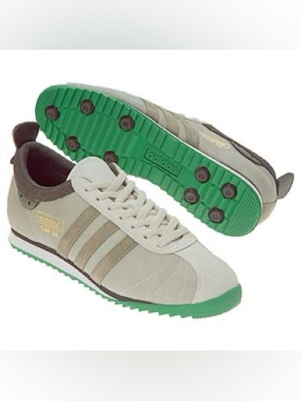 Adidas Cup 68 Retro Leather Suede Sneakers Brown Green Men’s 7 Women’s 8-8.5
